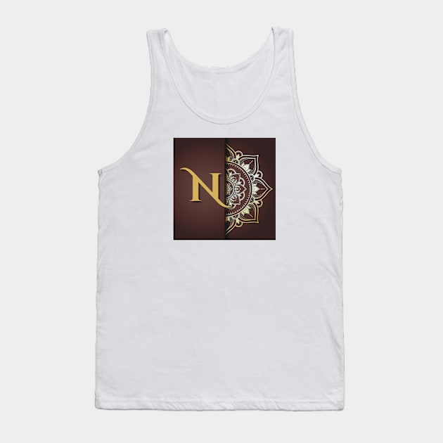 N – Mandala Monogram Tank Top by Mazzlo Shop